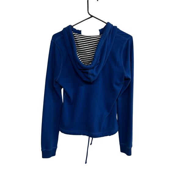 Abercrombie & Fitch Royal Blue Henley Hoodie M Y2K Preppy Retro Casual Core - Picture 5 of 8